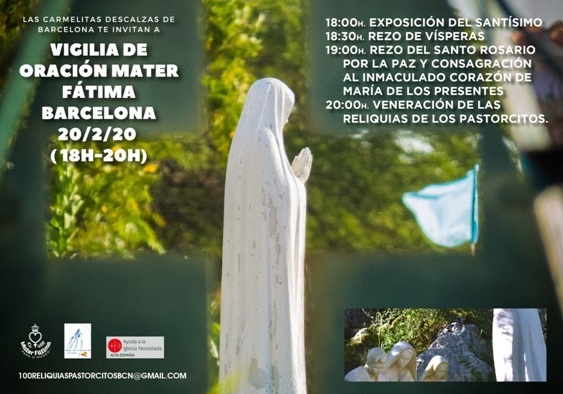 Cartel peregrinación Fátima Barcelona.
