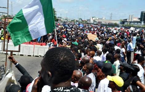 Manifestaciones de jóvenes en Lagos, Nigeria. (Agencia Fides)