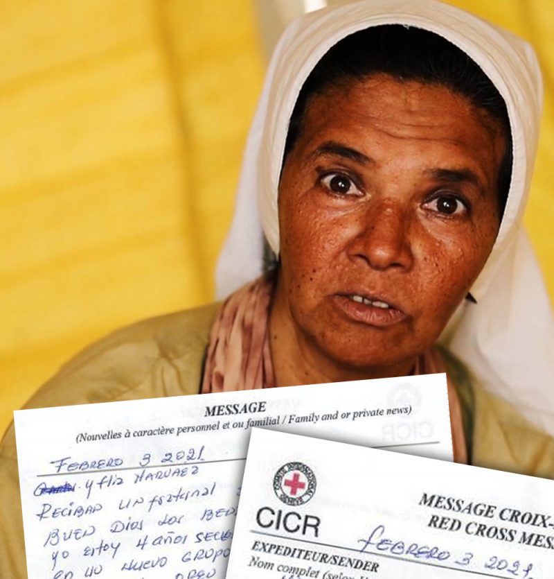 Carta de la hermana Gloria Narváez enviada a través de la Cruz Roja Internacional. (ACN).