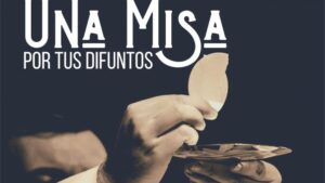 Cartel misa de difuntos para noticia.