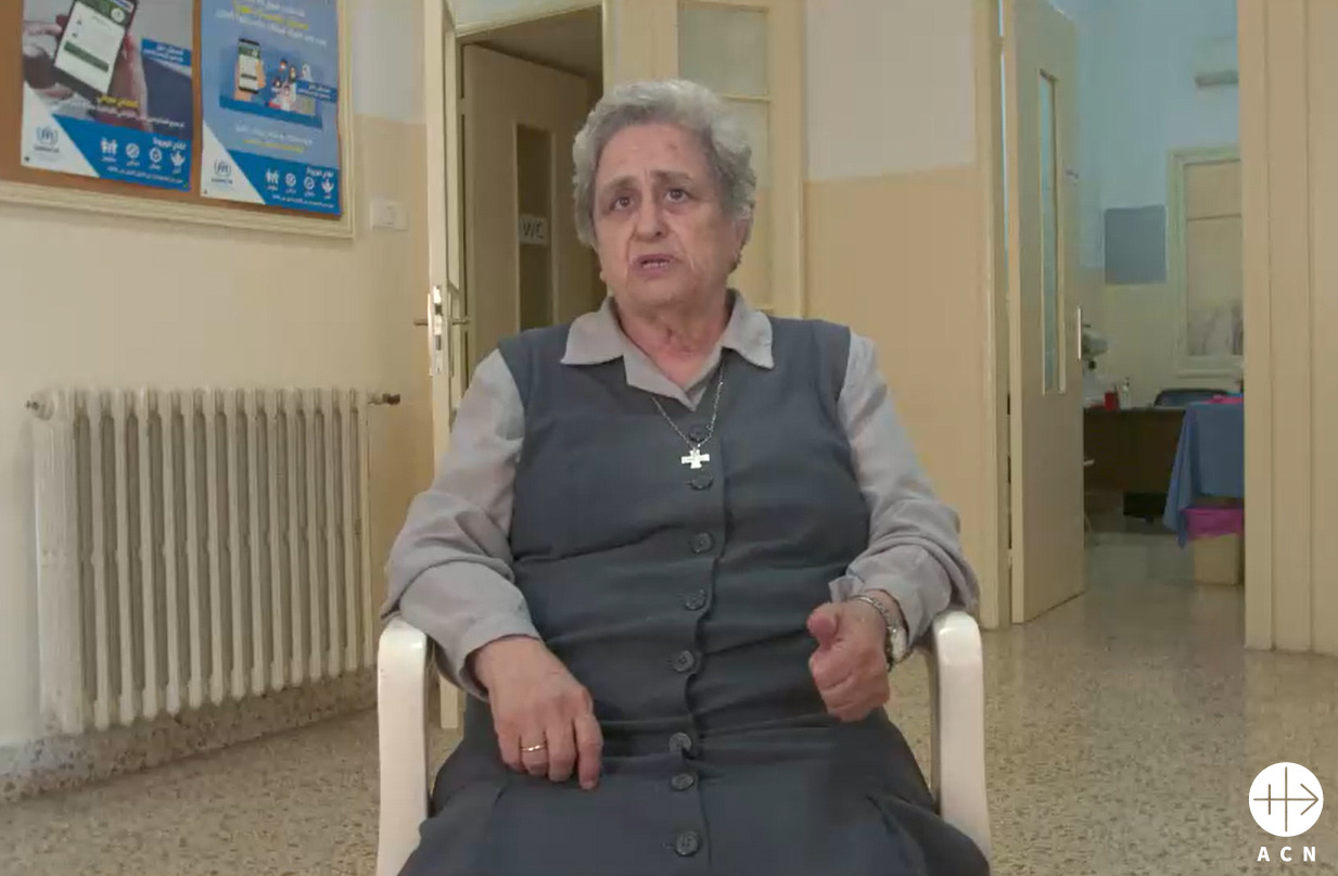 Hna. Noha en el dispensario de Borj-Hammoud Nabaa, Líbano. (ACN)