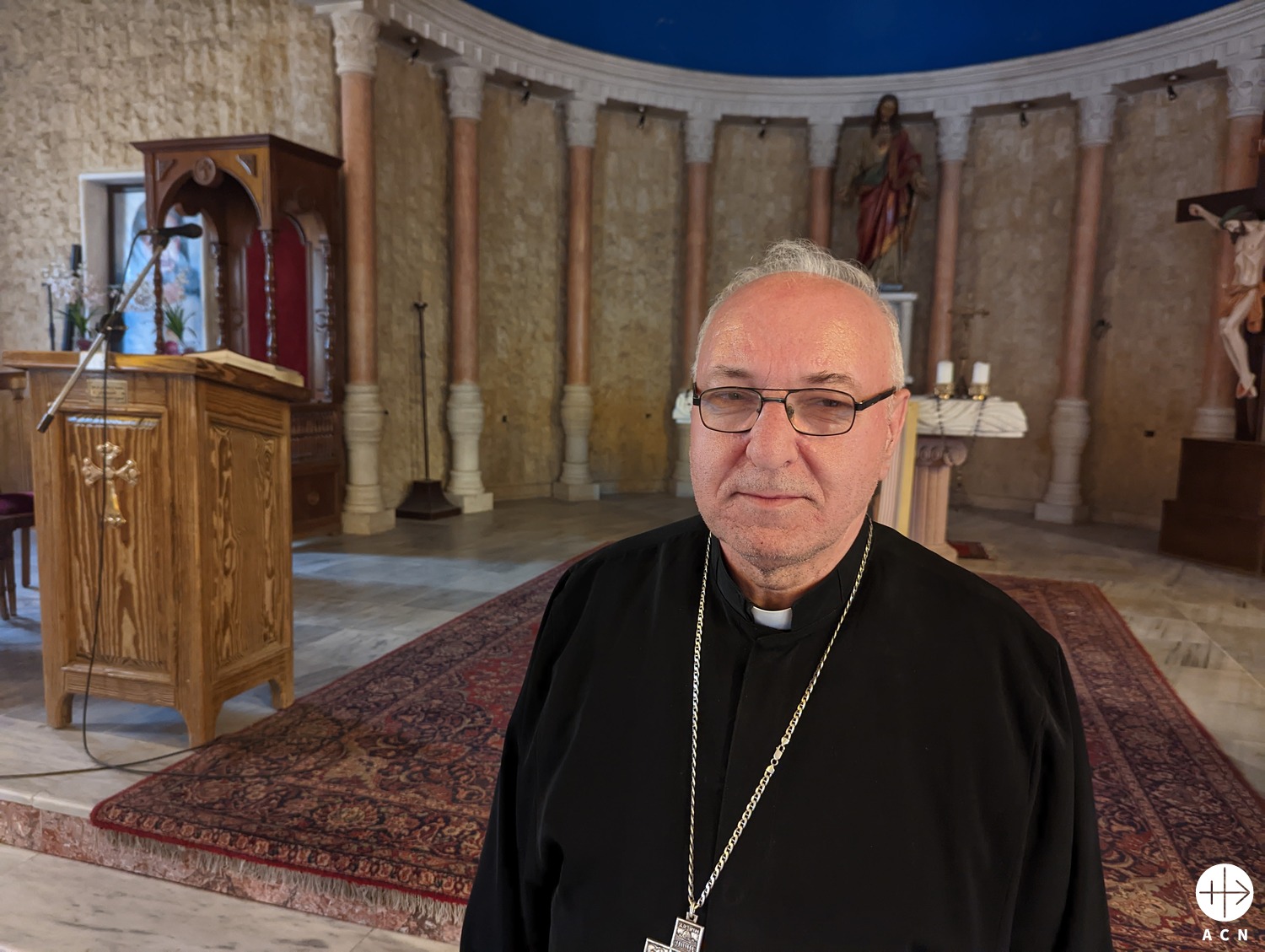 Mons. Nidal Abdel Massih Thomas, vicario patriarcal de la Iglesia caldea en Al-Jazeera. (ACN)
