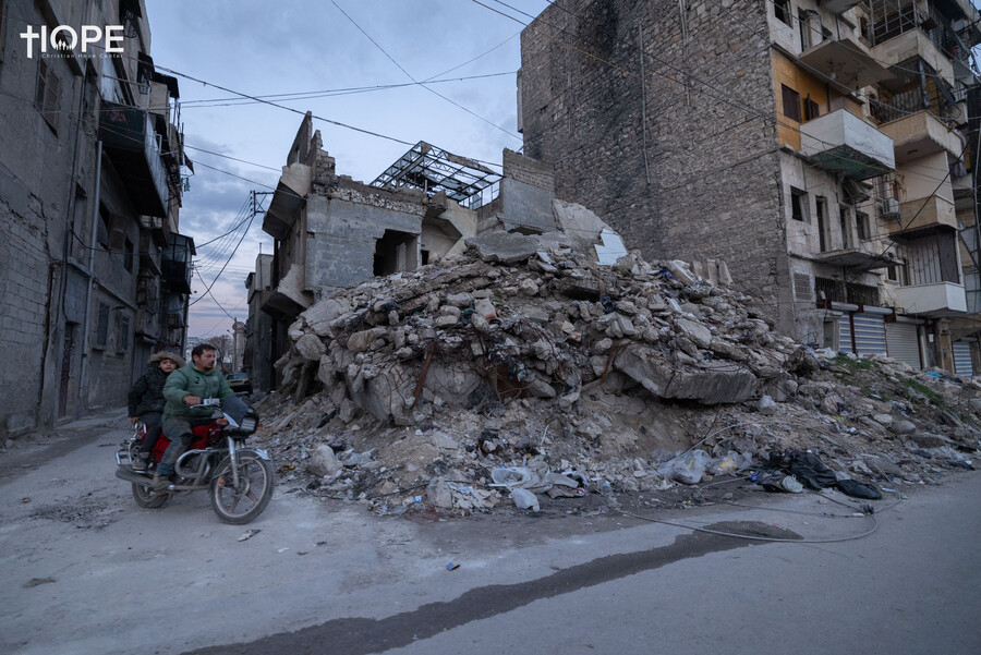 Una calle de Alepo, después del terremoto. (ACN)