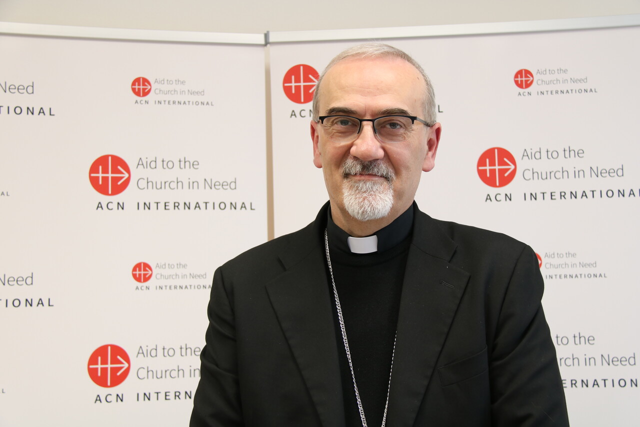 El cardenal Pizzaballa ha visitado la sede de ACN en Alemania