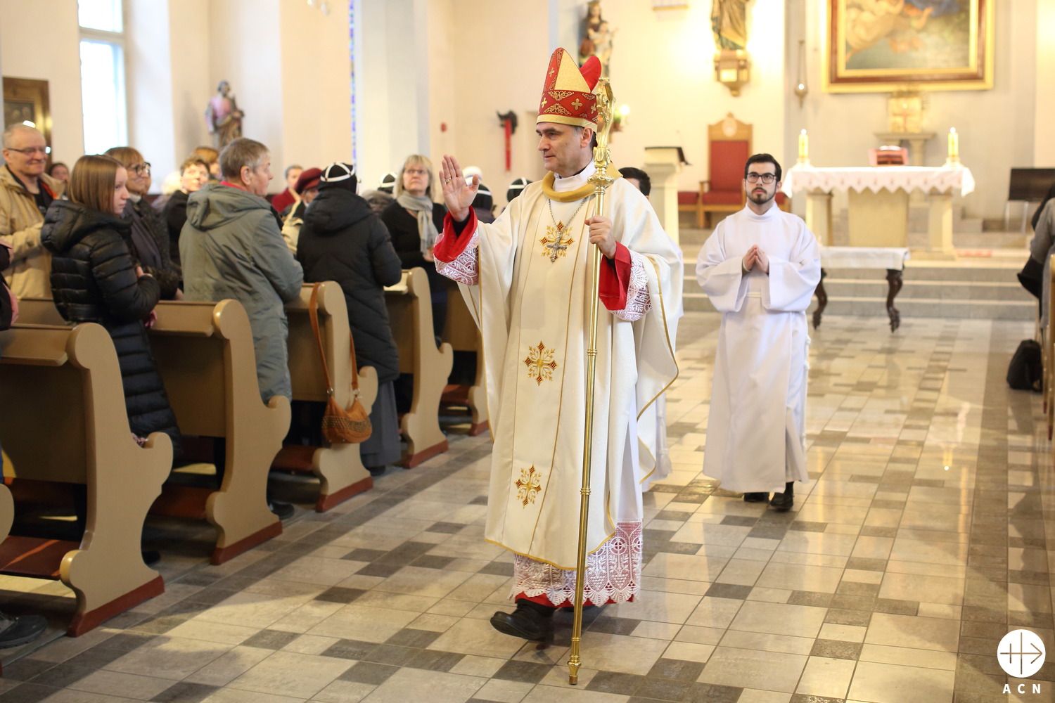 Mons. Philippe Jourdan, en la catedral de Tallín, Estonia. (Foto: Diócesis de Tallín)