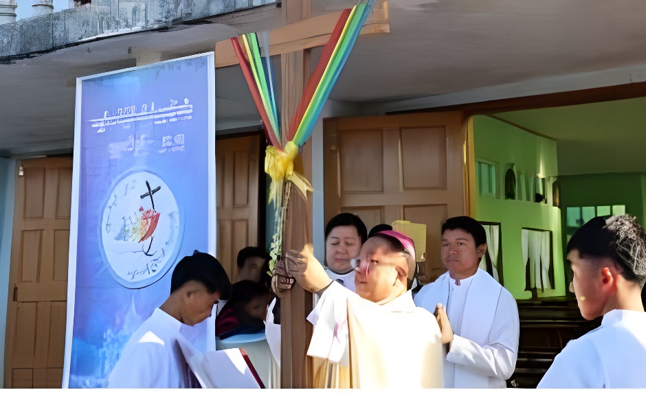 El obispo de Loikaw preside la celebración del Jubileo. (Foto: Agencia Fides)