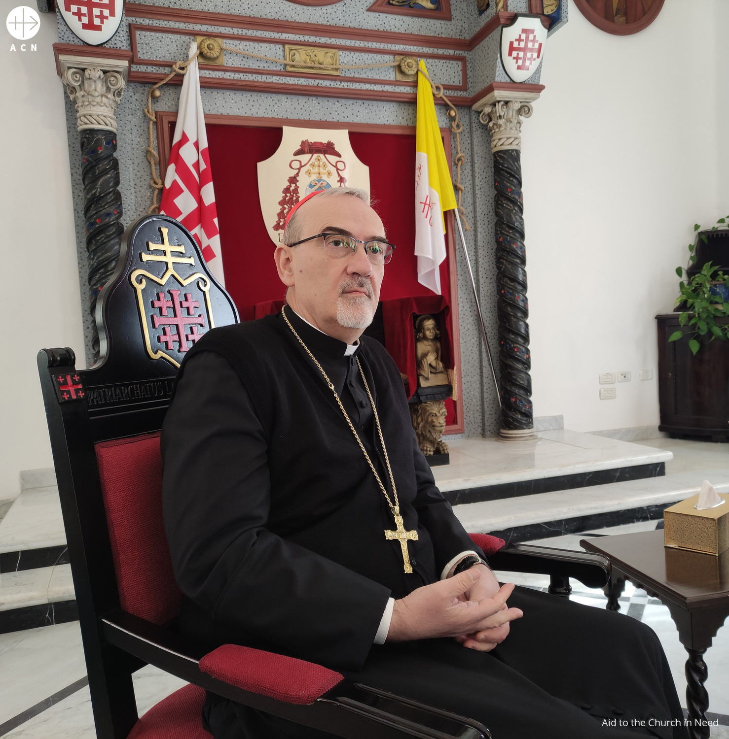 El cardenal Pierbattista Pizzabala, Patriarca latino de Jerusalén