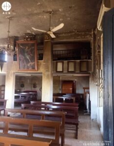 Restos del ataque contra la iglesia de Suwayda (Siria)