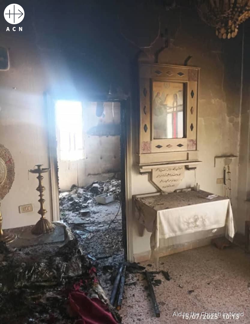 Interior de la iglesia de Suwayda (Siria) tras ser atacada Interior de la iglesia de Suwayda (Siria) tras ser atacada