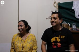 Los catequistas Mirna Sucely Ramírez y José Flavio Silvestre Los catequistas Mirna Sucely Ramírez y José Flavio Silvestre