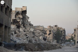 Edificios en ruinas en Alepo (Siria)