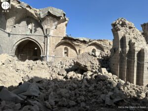 Destrucción de edificios y lugares de culto tras los bombardeos en Gaza