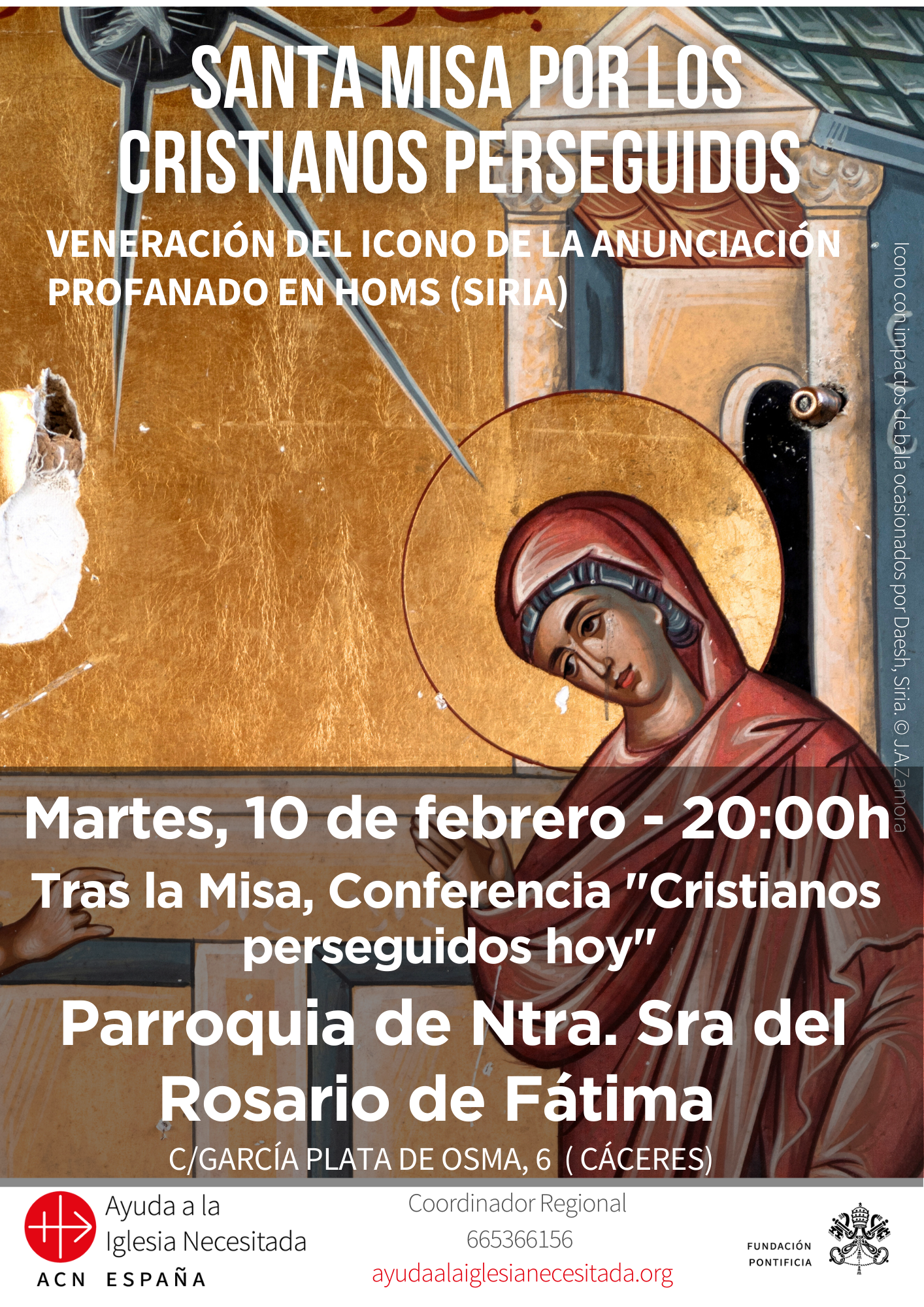 Veneración del Icono de Homs (Siria). Santa Misa y Conferencia en Cáceres