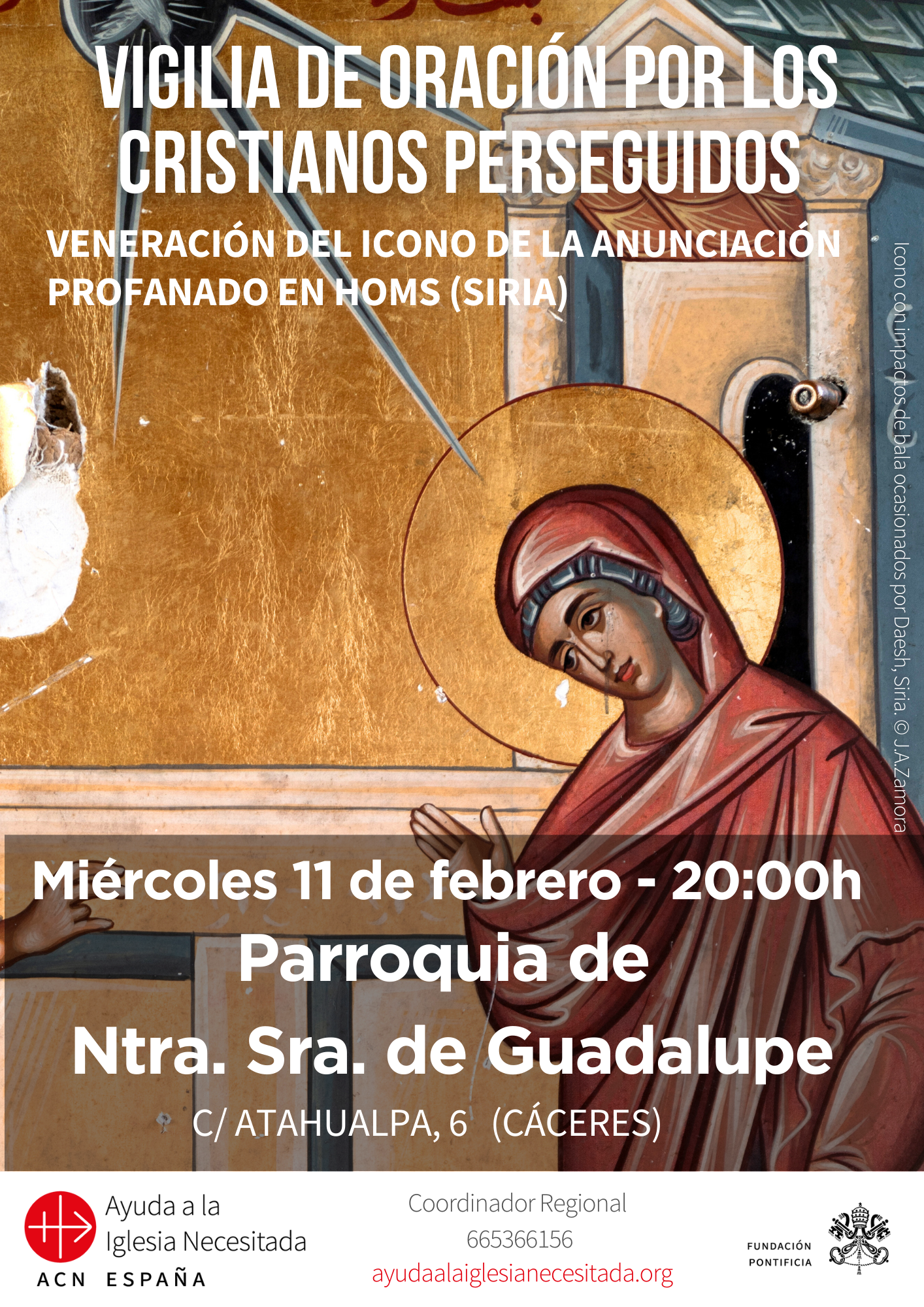 Veneración del Icono de Homs (Siria). Vigilia de Oración en Cáceres