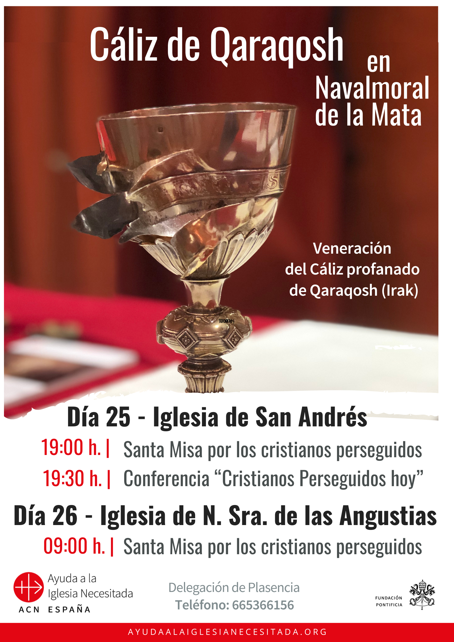 Santa Misa y conferencia con Cáliz de Qaraqosh Navalmoral de la mata