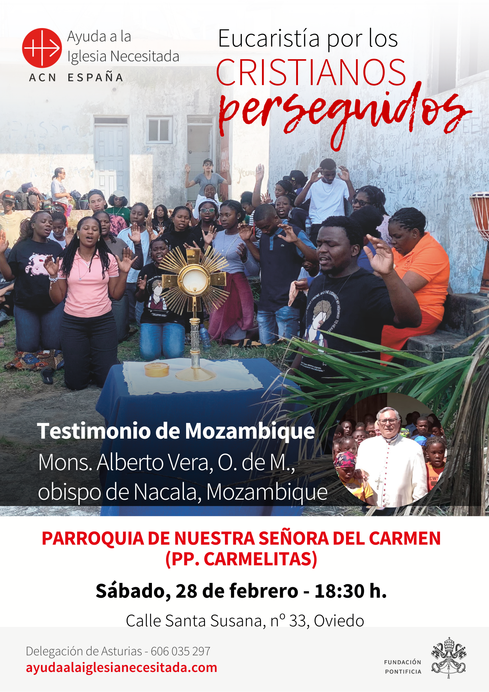 Misa y Testimonio del Obispo Monseñor Alberto Vera, obispo de Nacala, Mozambique en Oviedo