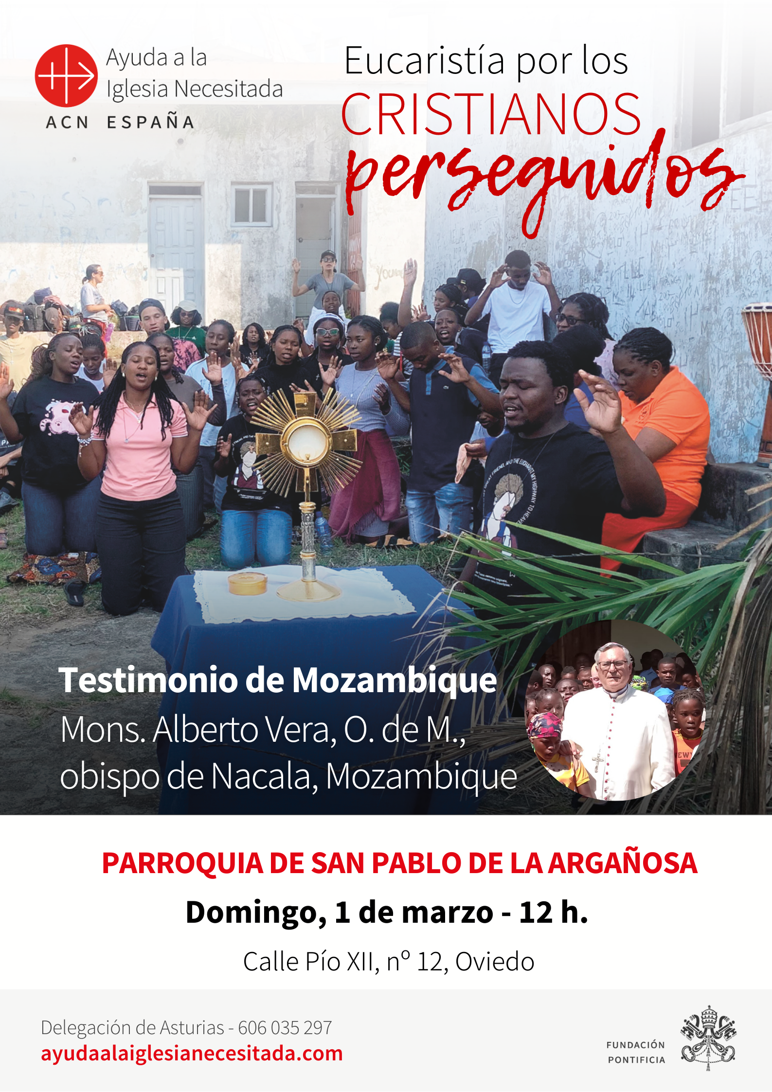 Misa y Testimonio del Obispo Monseñor Alberto Vera, obispo de Nacala, Mozambique en Oviedo