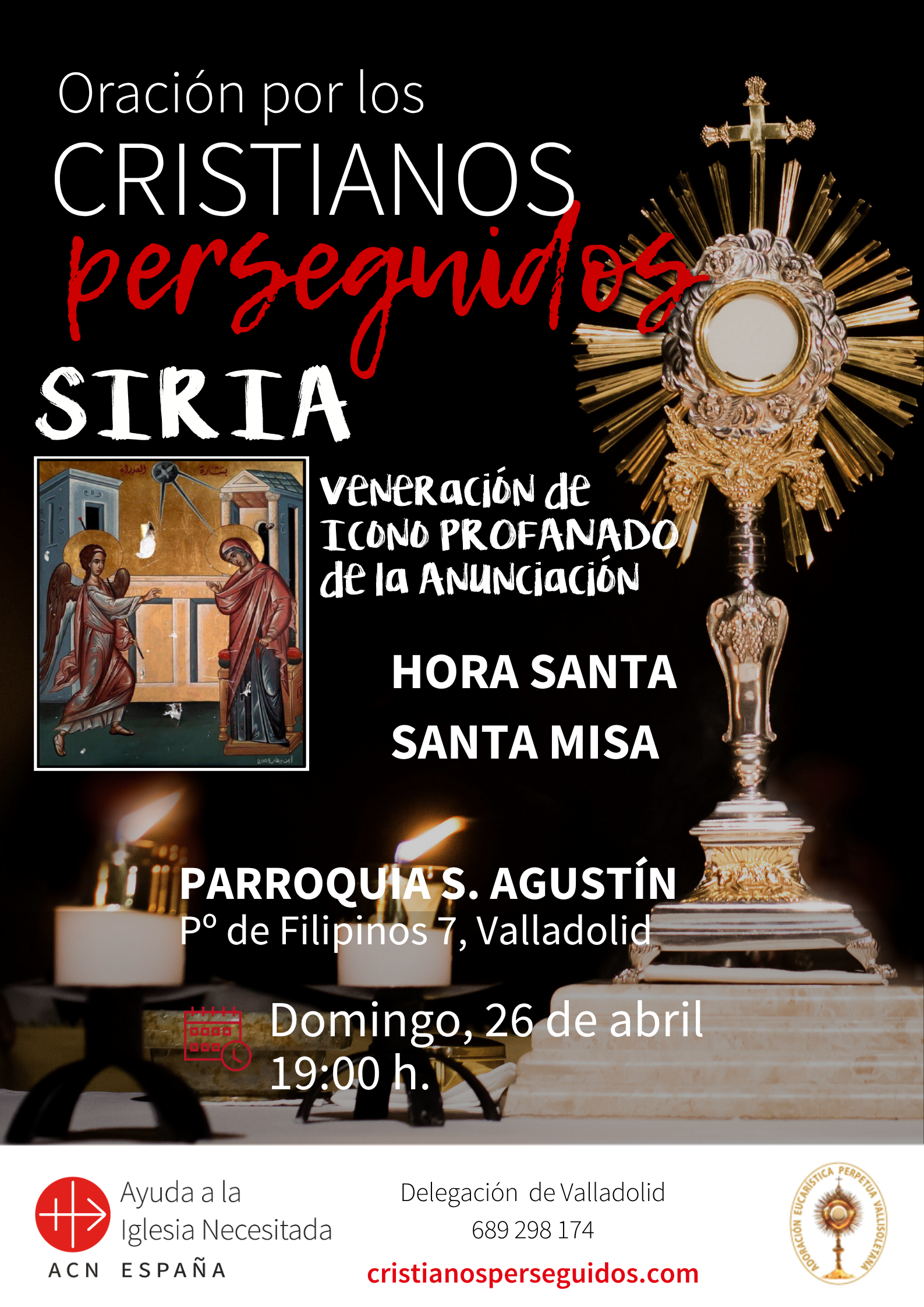 Adoración y eucaristía por los cristianos perseguidos en Valladolid.