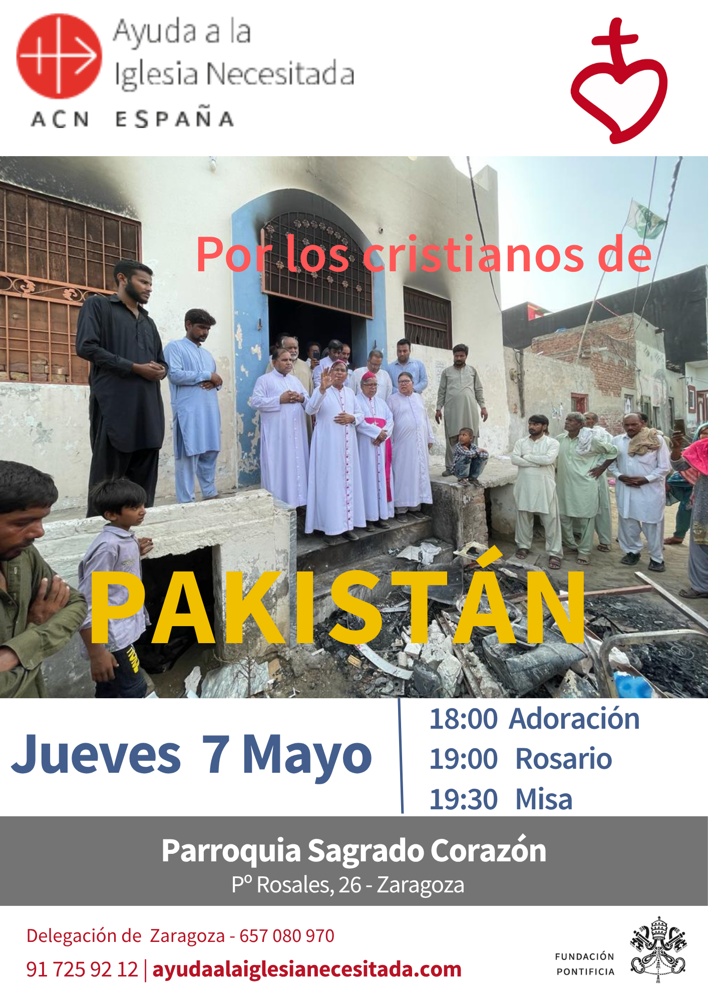 Adoración y Eucaristía por los cristianos de Pakistán en Zaragoza