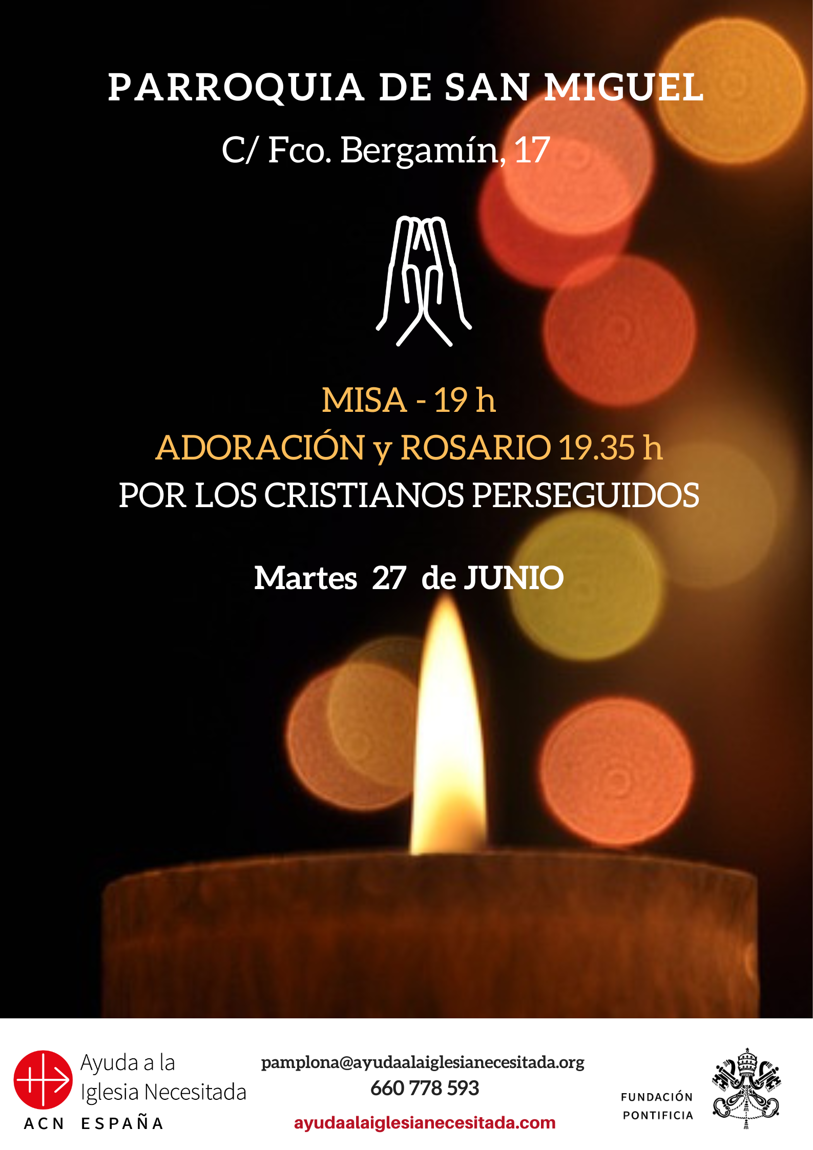 Misa y Rosario por los cristianos perseguidos en Pamplona 