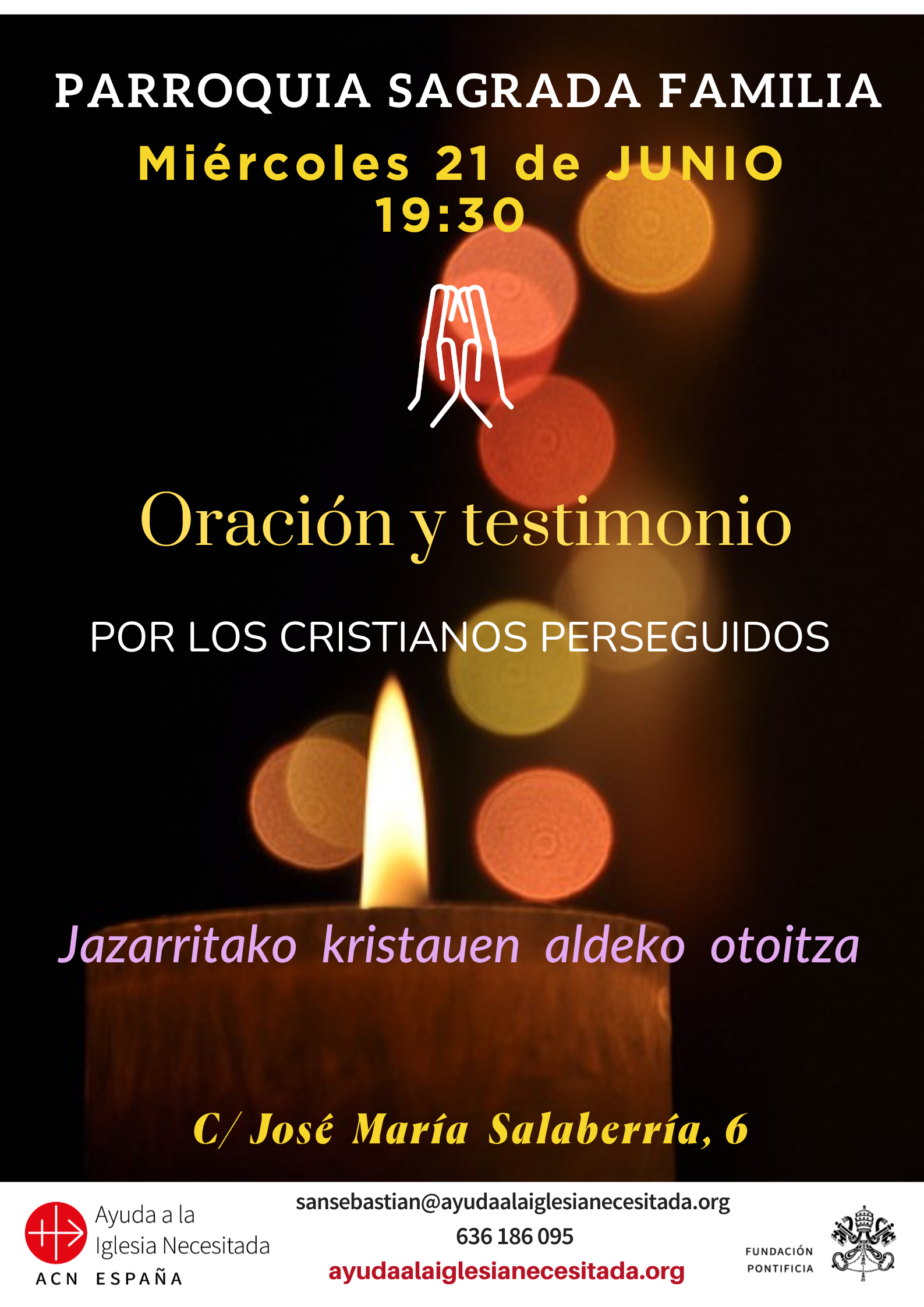 Oración y Testimonio en Pamplona 