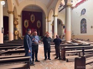 Daños en la iglesia de San José de Ñaraulí, en Caracas, tras el terremoto del 24 de junio de 2026 en Venezuela