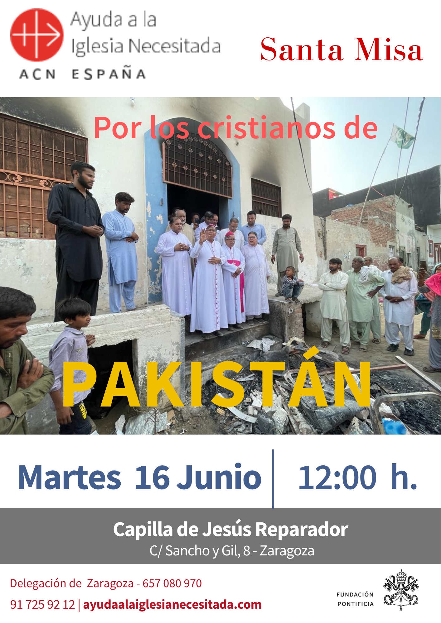 Misa por los Cristianos Perseguidos de Pakistán en Zaragoza