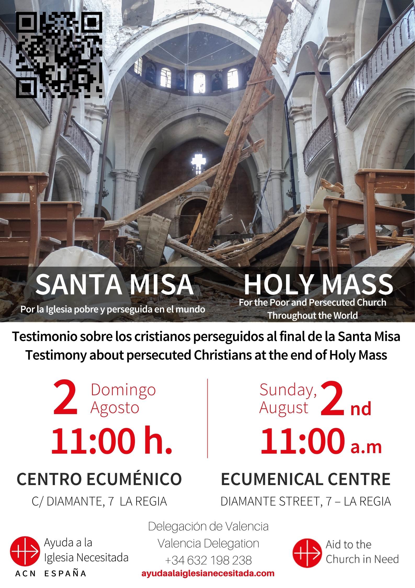 Testimonio en inglés y español sobre la Iglesia perseguida