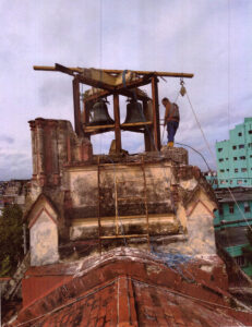 Reconstruction of the Nuestra Señora de la Guardia church, dammaged by an huracan