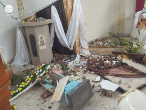 Imagen de la Virgen destruida en una iglesia de la diócesis de Istmina-Tadó (Colombia) tras el terremoto del 11 de agosto de 2026 Imagen de la Virgen destruida en una iglesia de la diócesis de Istmina-Tadó (Colombia) tras el terremoto del 11 de agosto de 2026